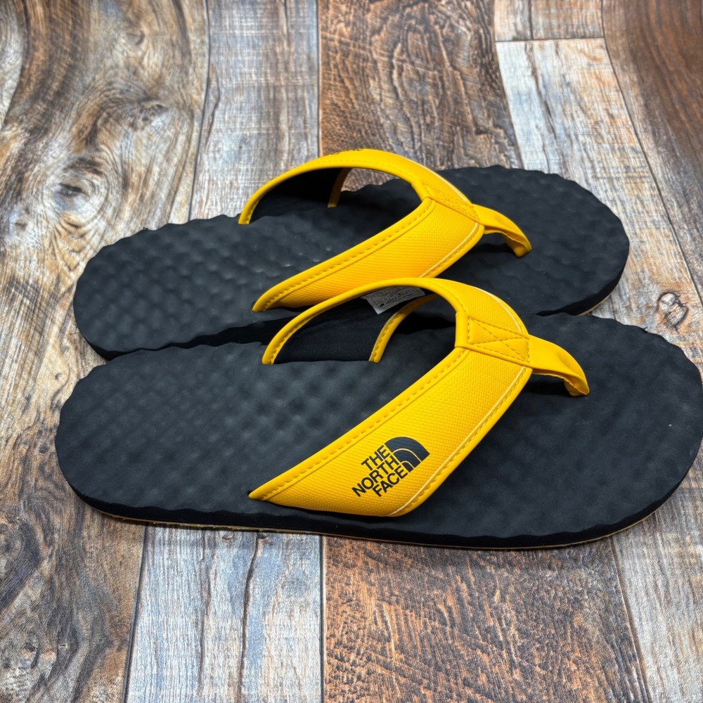 The North Face Base Camp II Mens Flip Flops Yellow Black Size 11 NF0A47AA - Picture 2 of 5